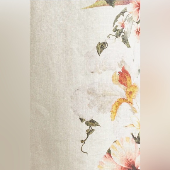 Zimmermann NWT Lexi Tropical Floral Raffia Trim Button-Up Shirt - Picture 7 of 8